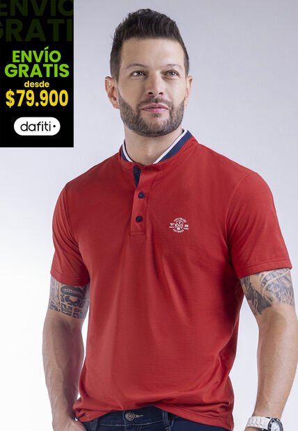 Camiseta Polo Hombre Rojo Mp 5031