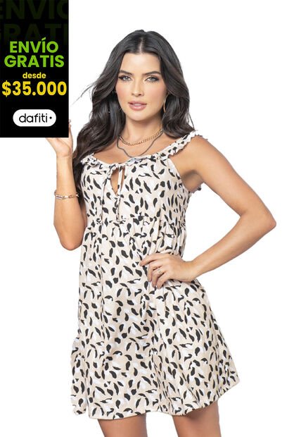 Vestido Corto Mujer Animal-Print Mp 4307