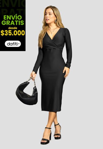 Vestido Largo Mujer Negro Mp 112224 MP