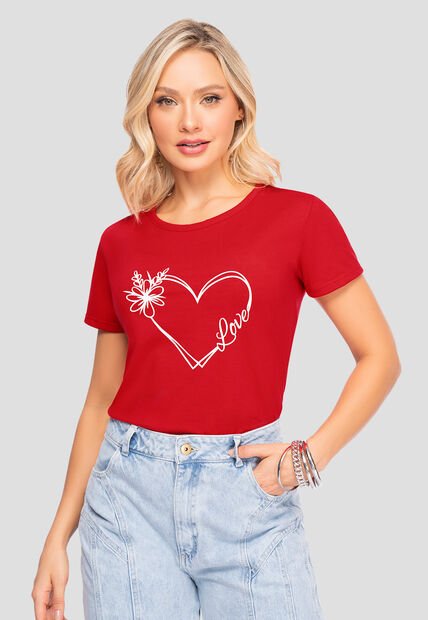 Camiseta Mujer Rojo Mp 106611