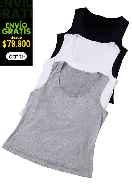 Camiseta Paq X3 Mujer Multicolor Mp 33603
