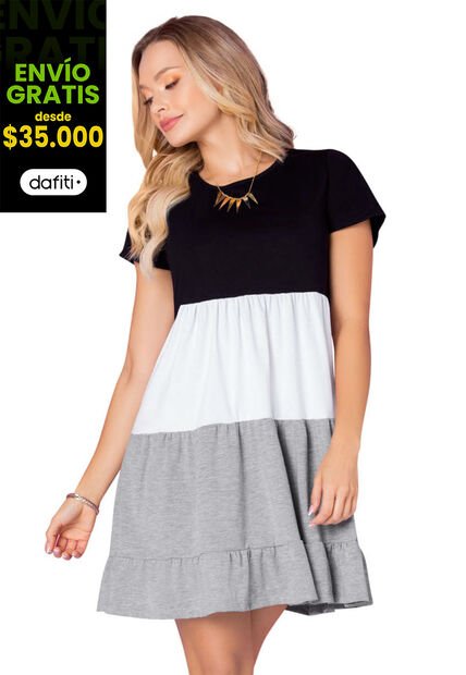 Vestido Corto Mujer Multicolor Mp 88338