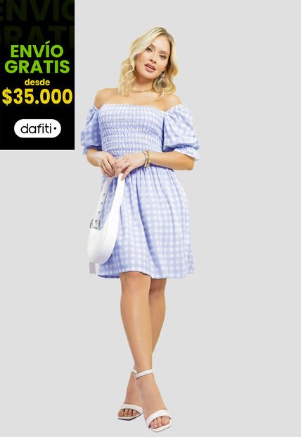 Vestido Corto Mujer Estampadohortensia Mp 111282