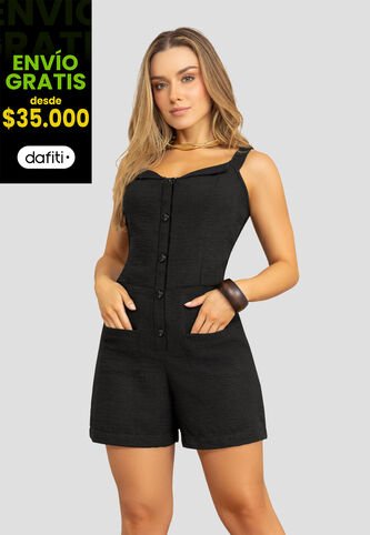 Enterizo Corto Mujer Negro Mp 112046 MP