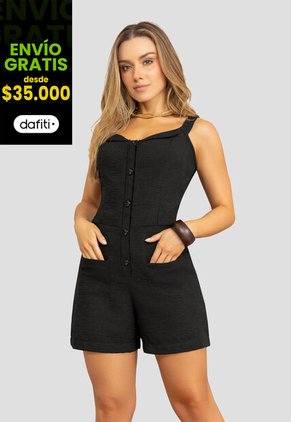 Enterizo Corto Mujer Negro Mp 112046