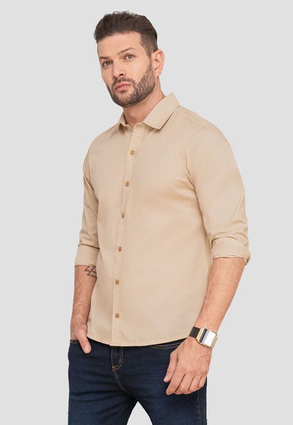 Camisa Hombre Beige Mp 103618