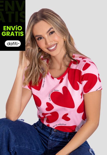 Camiseta Mujer Estampado Mp 113428
