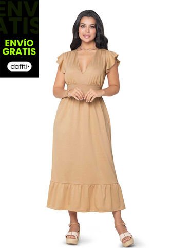 Vestido Largo Mujer Beige Mp 869 MP