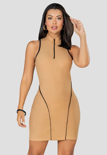 Vestido Corto Mujer Caramelo Mp 101025