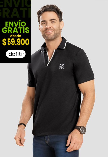Polo Hombre Negro Mp 87630