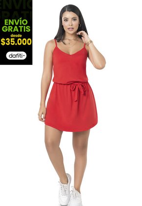 Vestido Corto Mujer Rojo Mp 5946