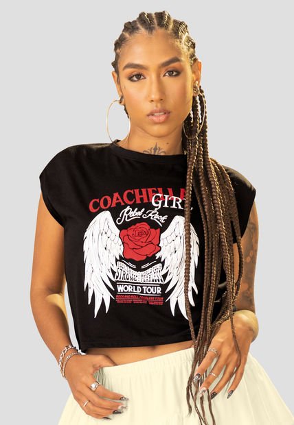 Camiseta Mujer Negro Mp 107775