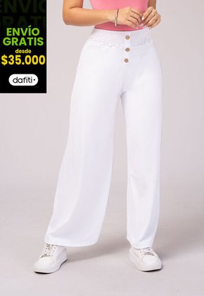 Pantalón Mujer Blanco Mp 3407
