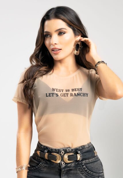 Camiseta Mujer Beige Mp 104195