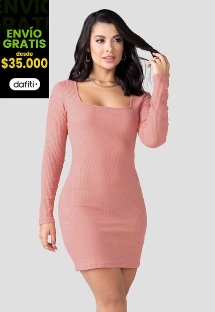 Vestido Mujer Rosa Mp 100235