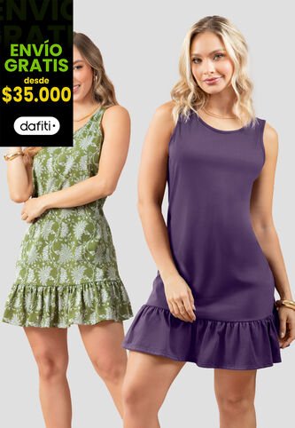 Vestido Paq X2 Mujer Multicolor Mp 111075 MP