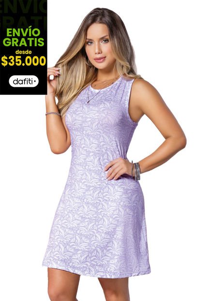 Vestido Corto Mujer Lila Mp 9402