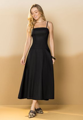 Vestido Largo Mujer Negro Mp 114182