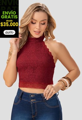 Crop Top Mujer Vinotinto Mp 102819