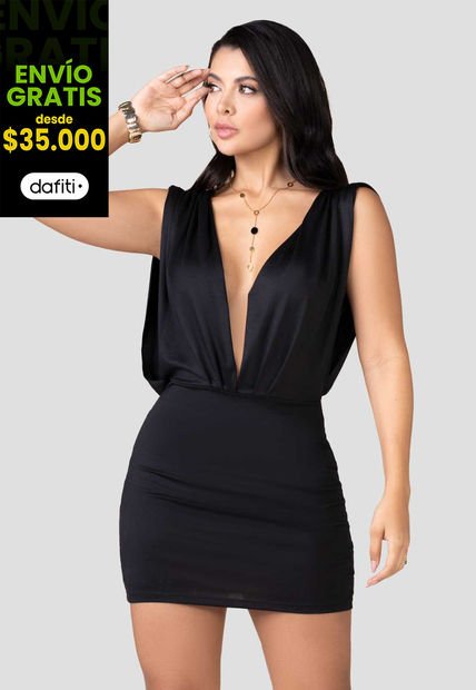 Vestido Corto Mujer Negro Mp 100234