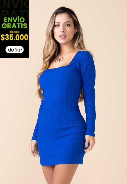 Vestido Mujer Azul Mp 100235