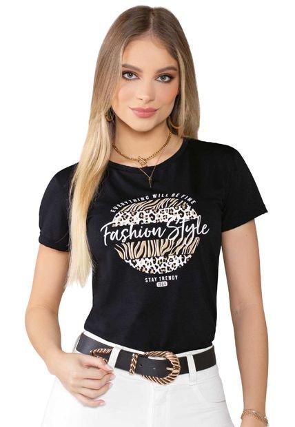 Camiseta Mujer Negro Mp 5155