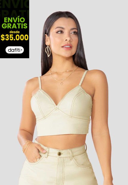 Crop Top Mujer Blanco Mp 100312