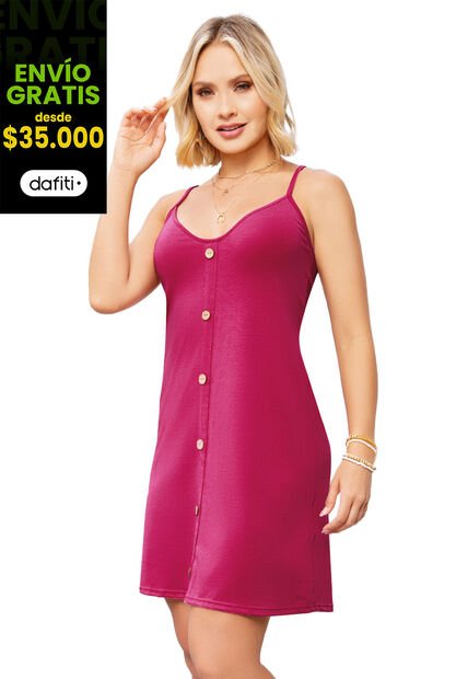 Vestido Corto Mujer Fucsia Mp 6566