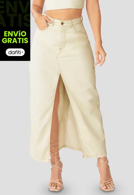 Falda Larga Mujer Blanco Mp 100311