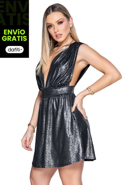 Vestido Corto Mujer Negro Mp 3499