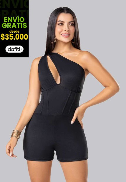 Enterizo Corto Mujer Negro Mp 102269