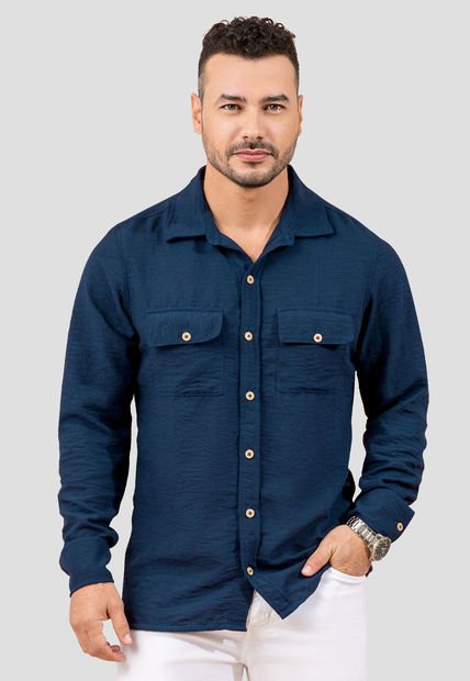 Camisa Hombre Azul Profundo Mp 110532
