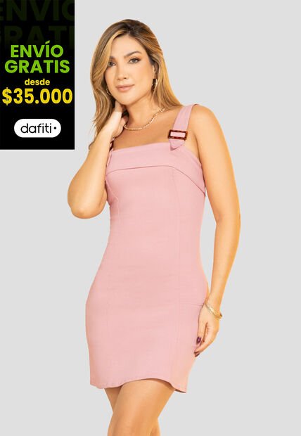 Vestido Corto Mujer Rosa Polvo Mp 110132