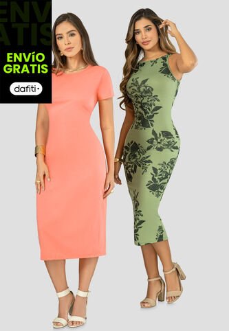 Vestido Paq X2 Mujer Multicolor Mp 112880 MP