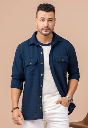 Camisa Hombre Azul Profundo Mp 110532