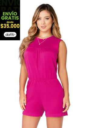 Enterizo Corto Mujer Fucsia Mp 7979