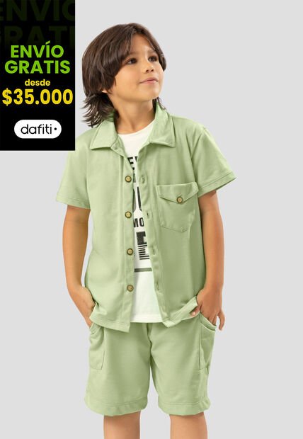 Conjunto Infantil Femenino Verde Matcha Mp 108188