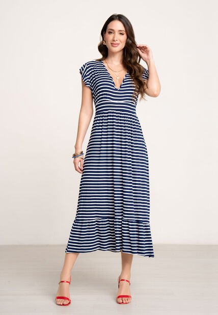 Vestido Largo Mujer Azul Mp 104453