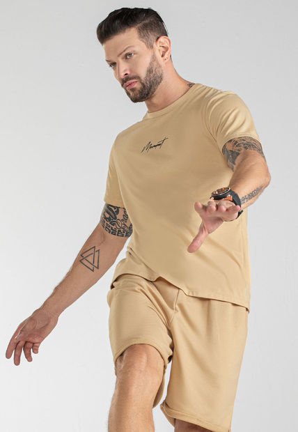 Camiseta Hombre Beige Mp 100495