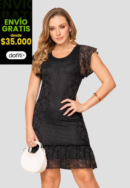 Vestido Corto Mujer Negro Mp 108345