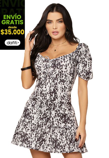 Vestido Corto Mujer Multicolor Mp 7241