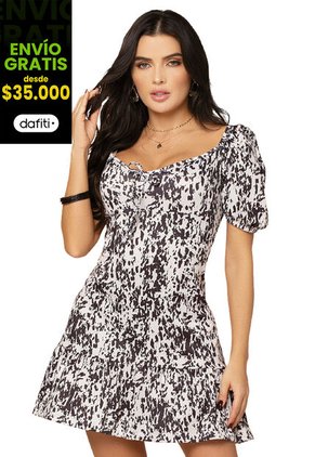 Vestido Corto Mujer Multicolor Mp 7241