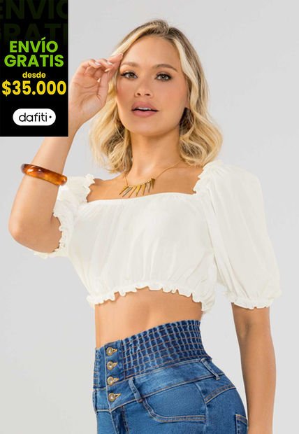Crop Top Mujer Blanco Mp 100065