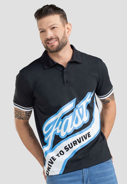 Polo Hombre Negro Mp 100492