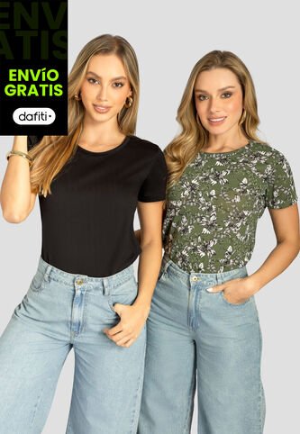 Camiseta Paq X2 Mujer Bicolor Mp 112248 MP