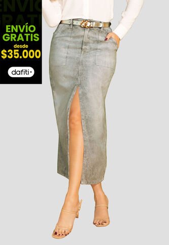 Falda Larga Mujer Verde Mp 107892 MP