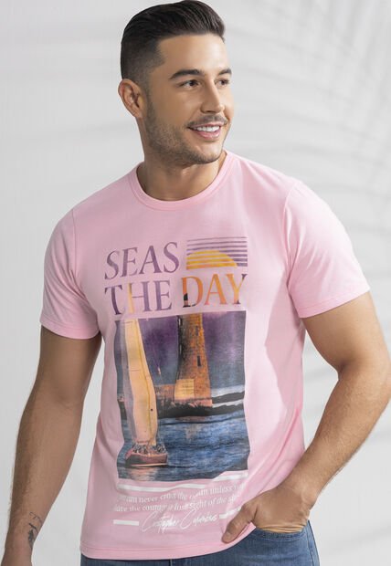 Camiseta Hombre Rosa Mp 101783