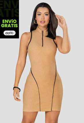 Vestido Corto Mujer Caramelo Mp 101025