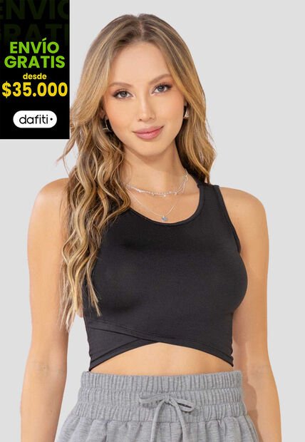 Crop Top Mujer Negro Mp 100130