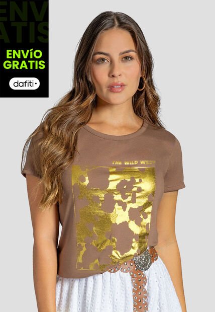 Camiseta Mujer Chocolate Mp 113247